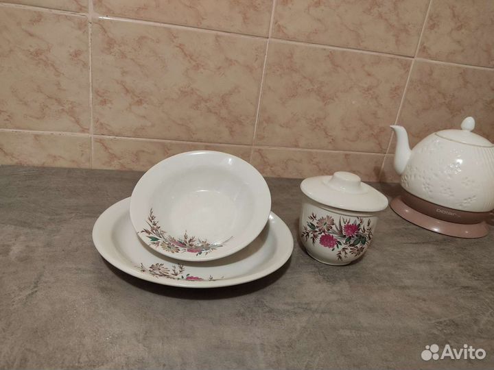 Столовый сервиз фарфор СССР клевер Богдановичи