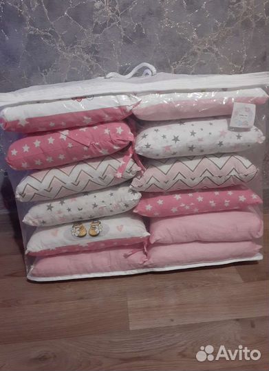 Новые бортики подушки в кроватку 12шт