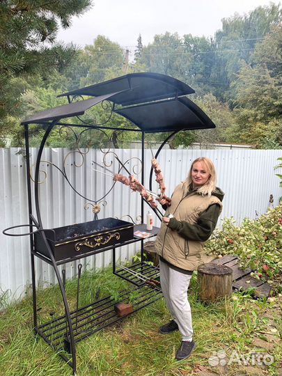 Мангал с печью под казан