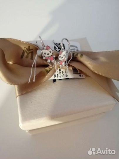 Серьги серебряные Hello Kitty