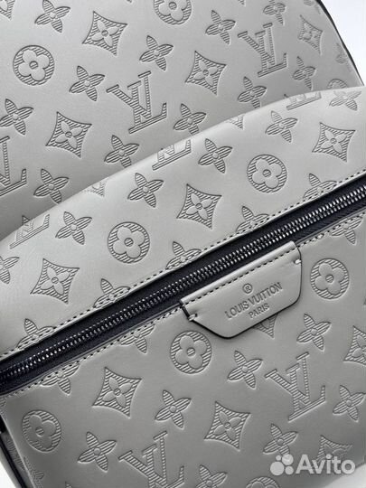 Рюкзак мужской Louis Vuitton LV кожаный серый