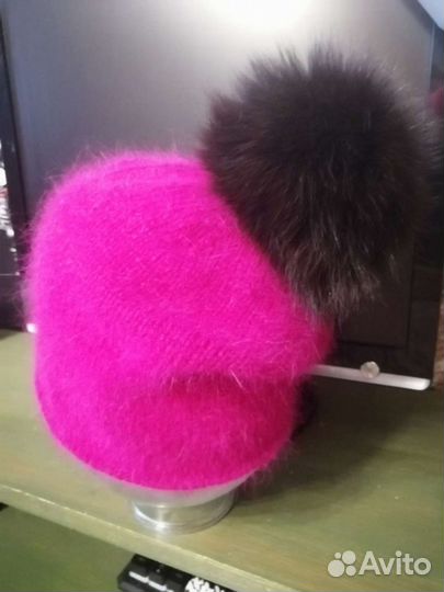 Шапка ангора 80 вязаная