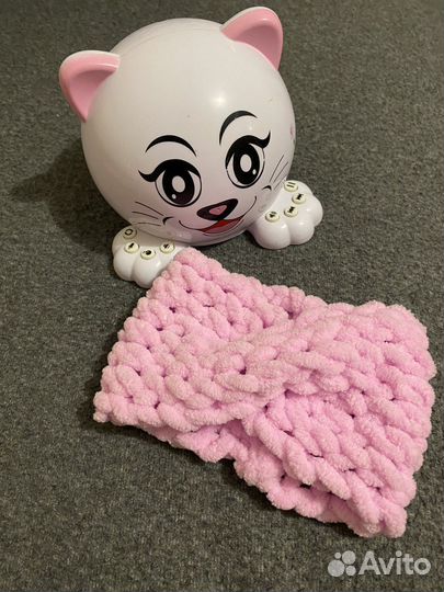 Повязка из пряжи пуффи