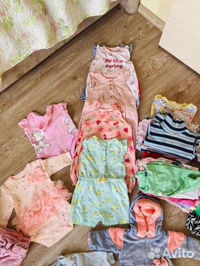 Вещи пакетом на девочку 68-80 см