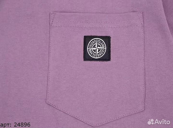 Футболка Stone Island pocket m5 сиреневая