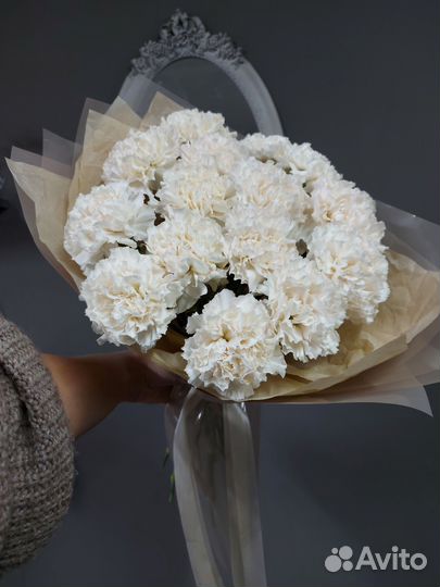 Кремовые диантусы