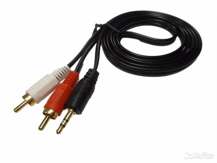 Кабель 3.5мм x 2 RCA 1,5м золото (нитрид титана) т