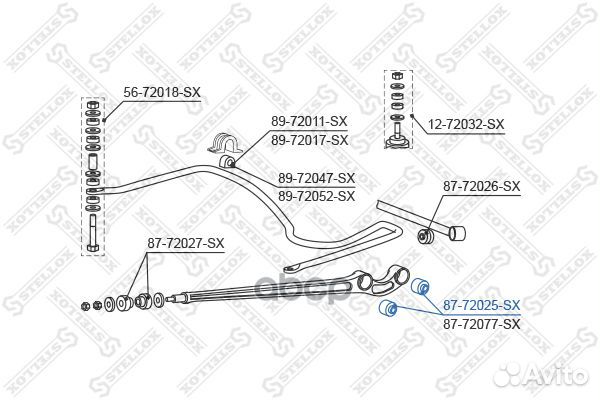 87-72025-SX сайлентблок зад. продол. рычага зад