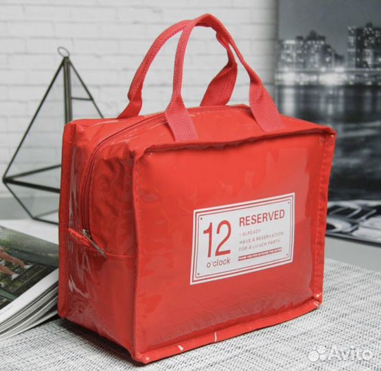 Сумка-термо, отдел на молнии, цвет красный