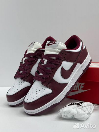 Кроссовки Nike dunk бордовые 2