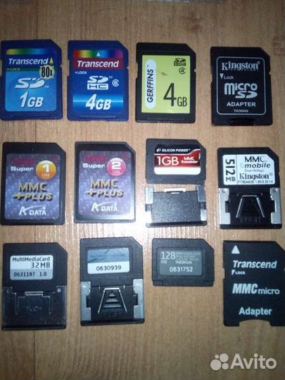 Карта памяти Mini SD, Compact flash, XD, M2