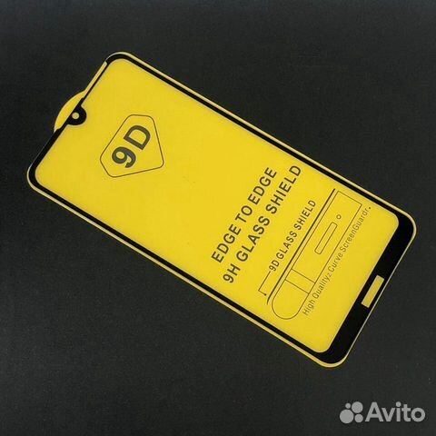 Защитное стекло на Huawei Y7 2019 чёрное