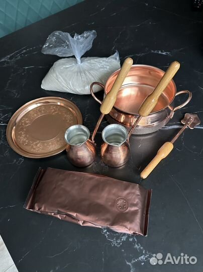Медный набор для приготовления кофе на песке