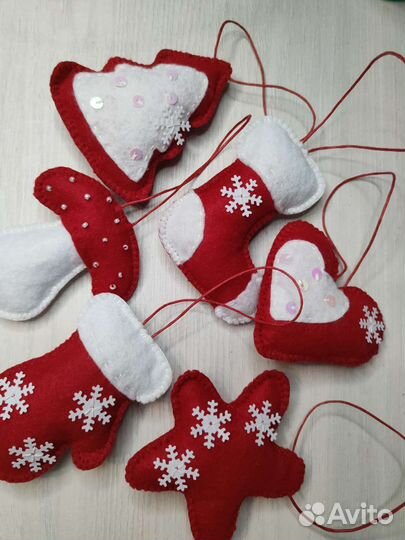 Набор ёлочных игрушек из фетра