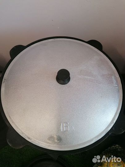 Казан чугунный 16л.Узбекский новый+печь и шумовка