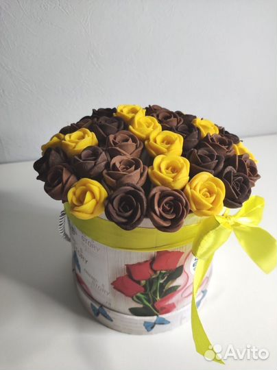 Розы из Бельгийского Шоколада - 37 шт в Коробке