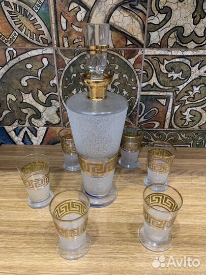 Графин со стаканами богемия