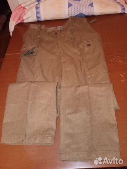 Брюки военные из СССР р 48/4 цвет хаки хлопок