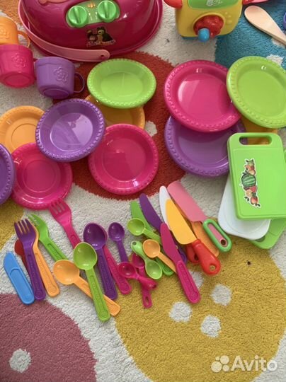 Набор детской игрушечной посуды, плита