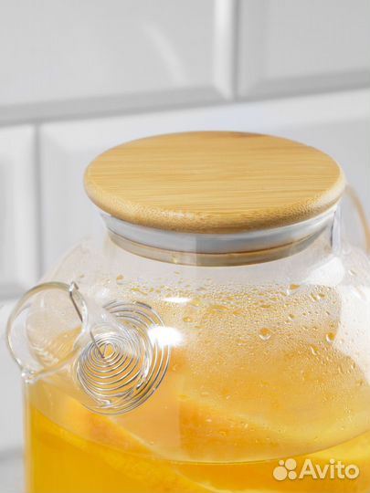 Чайник заварочный стеклянный 1600 мл новый