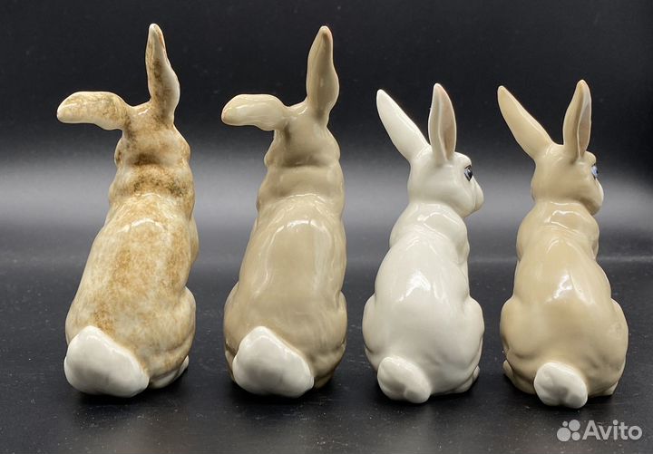 Фарфоровые зайцы (кролики). Коллекция. 10/12 см