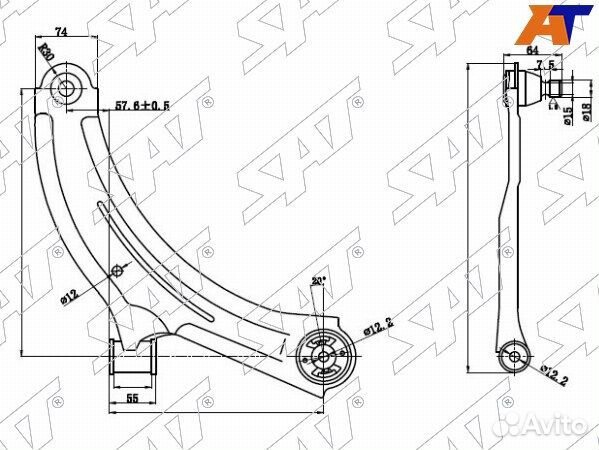 Рычаг нижний с шаровой nissan E-NV200