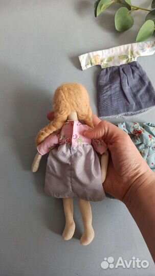 Текстильная кукла тильда с одеждой