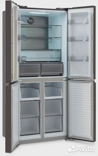 Холодильник Side by Side Hyundai CM45043F черная сталь