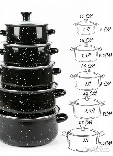Набор кастрюль из нержавеющей стали