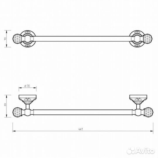 Полотенцедержатель 44 см Migliore Cristalia 16809 хром