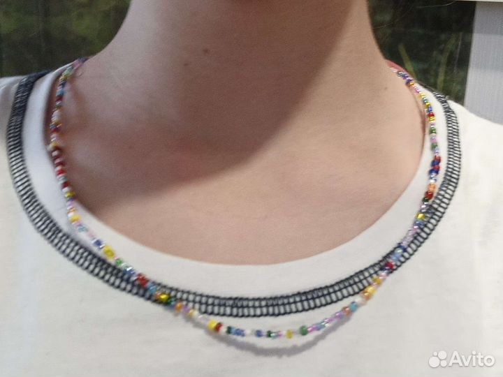 Набор Бусы и браслет из бисера