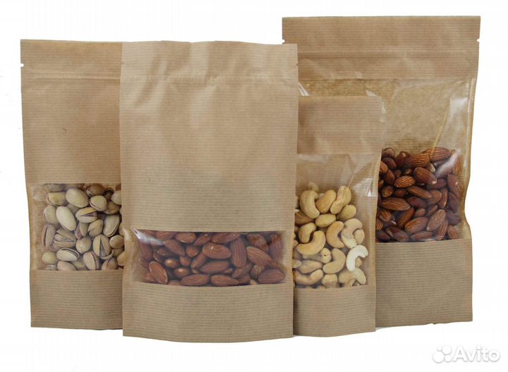 Пакет дой-пак крафт металлизированный цветной