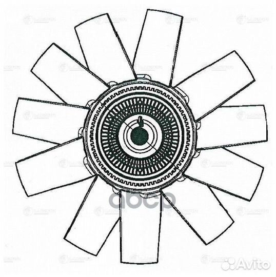 Муфта вязкост. в сборе с крыльч. (11 лопастей)