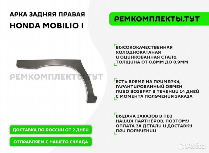 Арка задняя правая Honda Mobilio I задняя