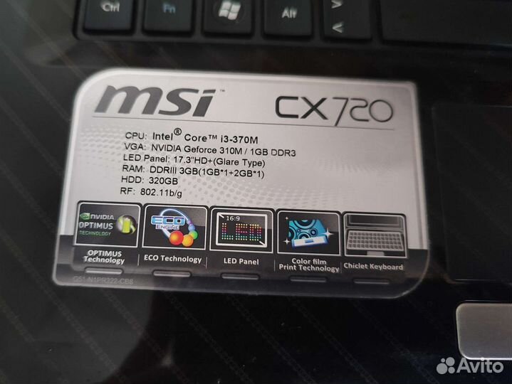 Ноутбук msi на запчасти