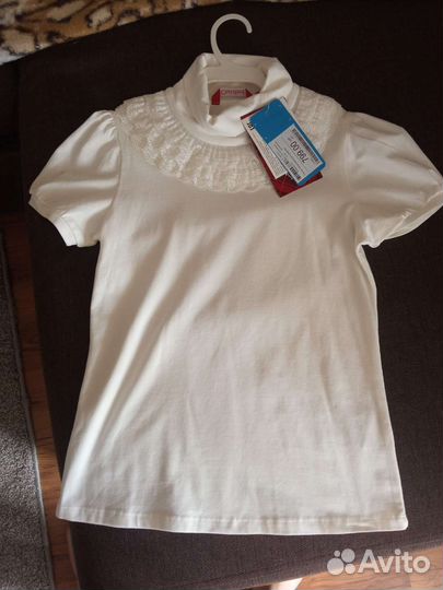 Блузка белая для девочек 146