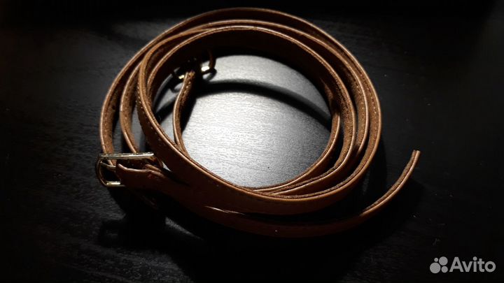 Ремешки на бальные туфли, кожаные, цвет бежевый