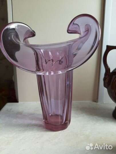 Ваза из цветного стекла винтаж