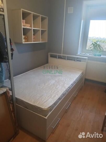 Кровать полутороспальная 120х200 с ящиками новая