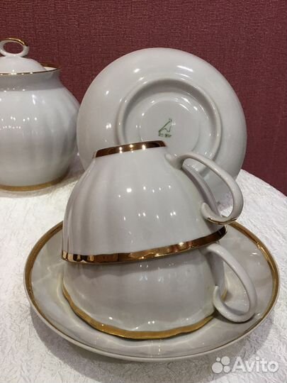 Предметы Дулево чайные пары золотая лента
