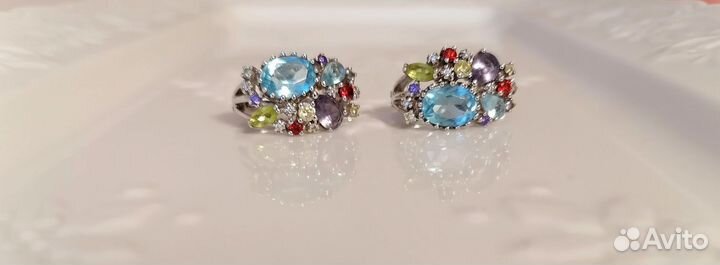 Серьги с фианитами