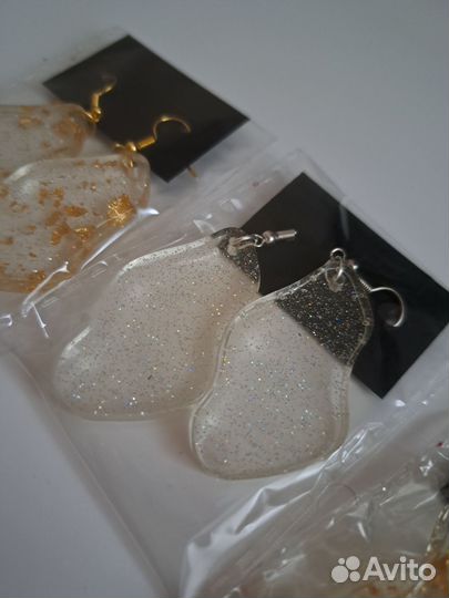 Серьги ручной работы из эпоксидной смолы