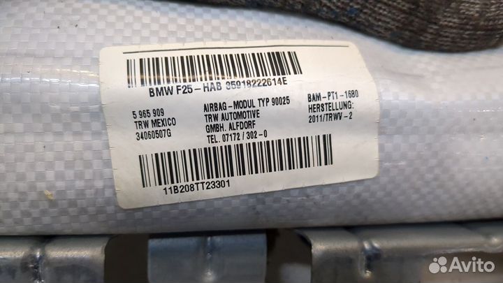 Подушка безопасности боковая правая BMW X3 F25, 2011