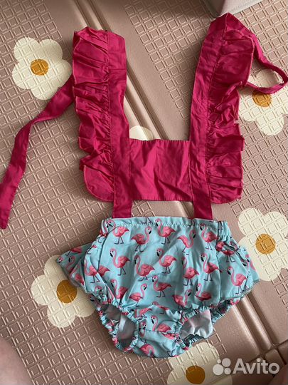 Боди -фламинго для новорожденных 62-68