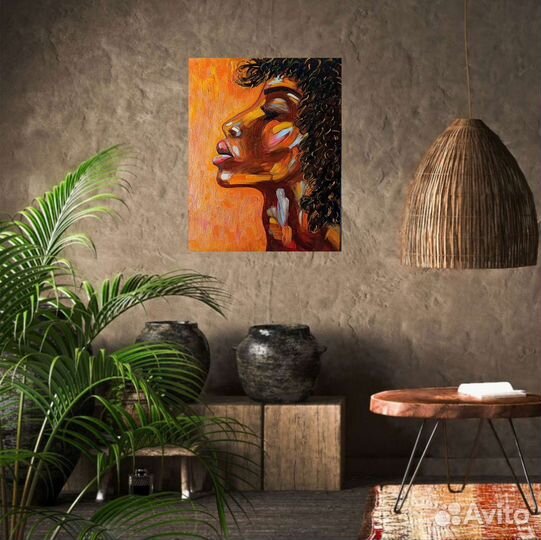 Картина маслом на холсте африканка