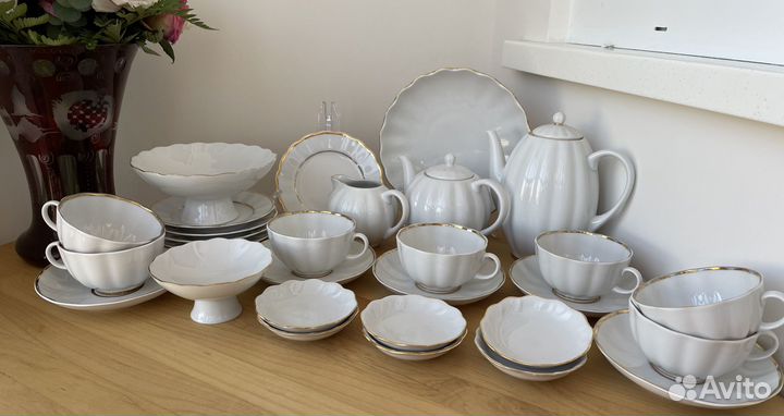 Лфз чайный сервиз белый