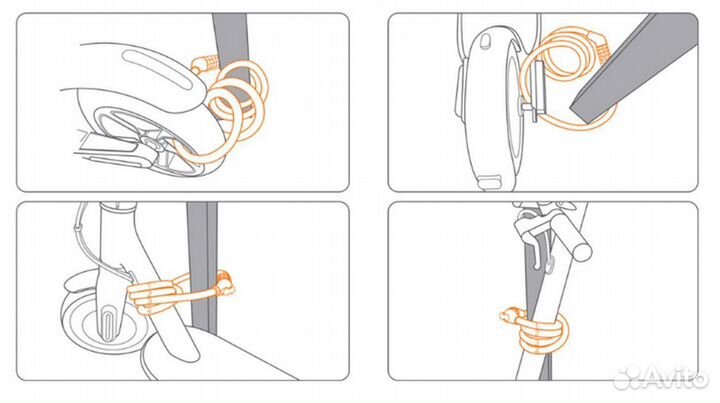 Фирменный противоугонный замок трос Ninebot 120 см