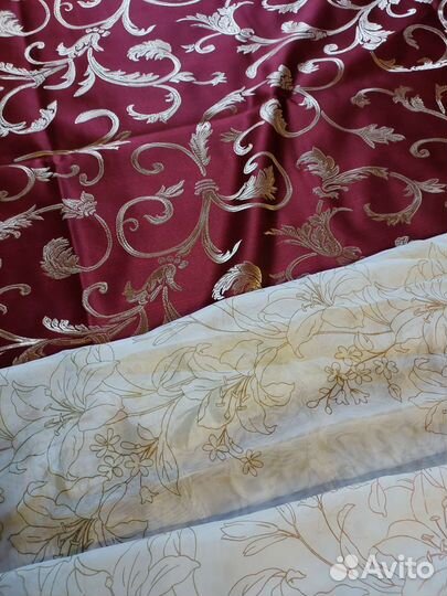 Портьеры, 2 шт. 1.50 2,45 каждая + капрон -тюль