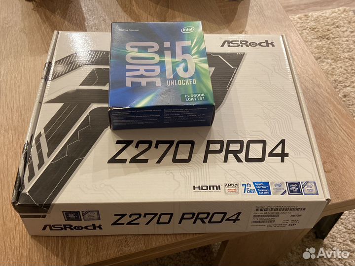 Intel Core i5 6600k + мат. плата ASRock Z270 Pro4