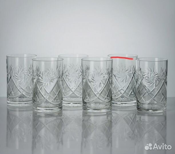Набор хрустальных стаканов Неман, 250 мл, 6 шт